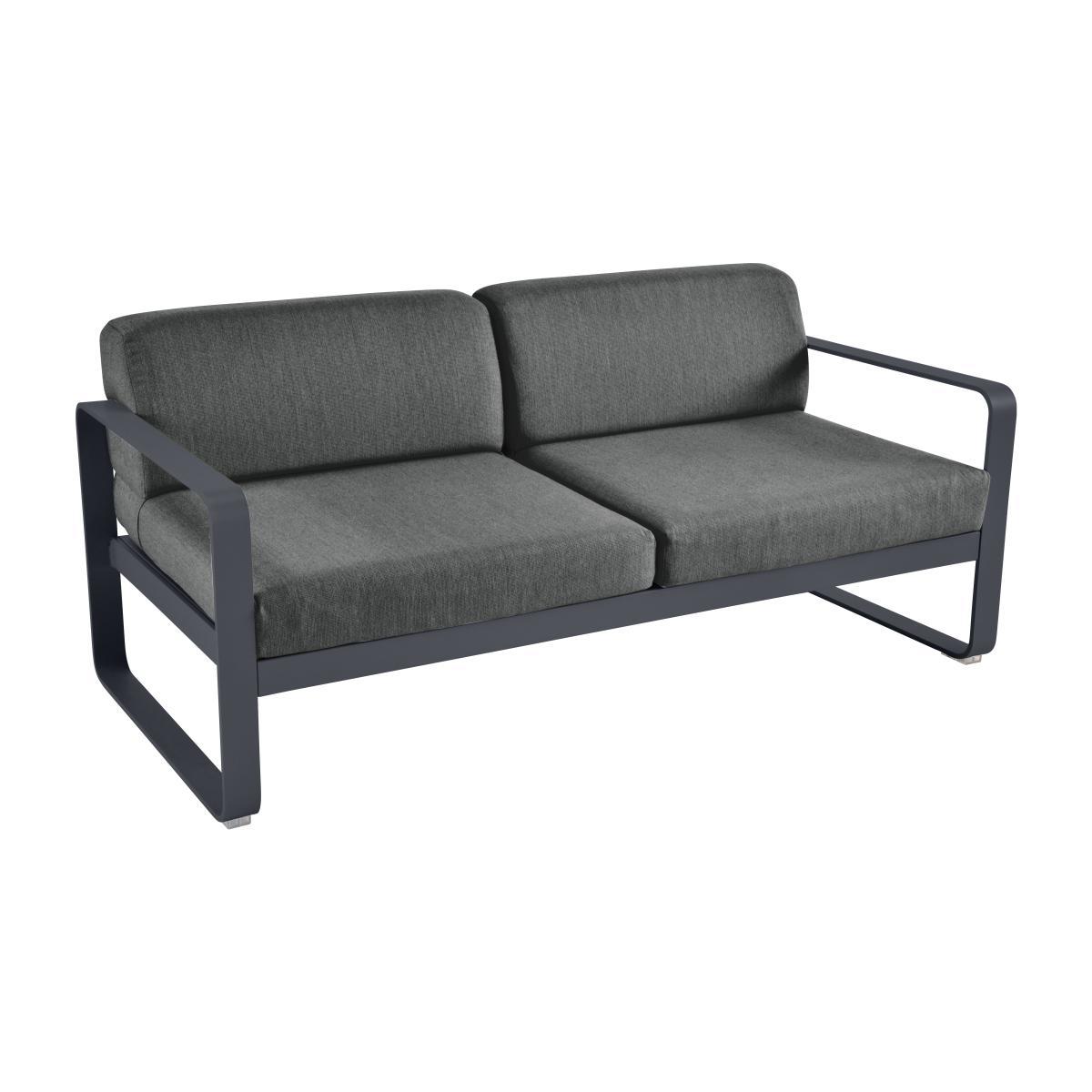 Bellevie Straight sofa - 2 seats / L 160 cm - Graphite fabric by Fermob Grey – image 1