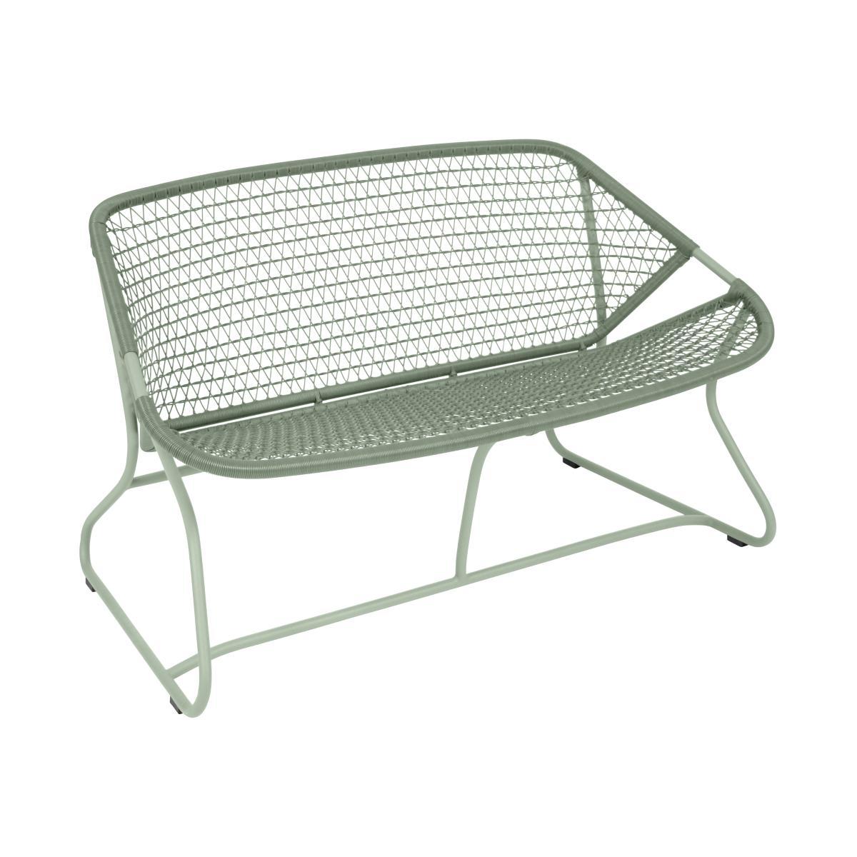 Sixties 2 seater sofa - / L 118 cm - Woven plastic by Fermob Green – image 1