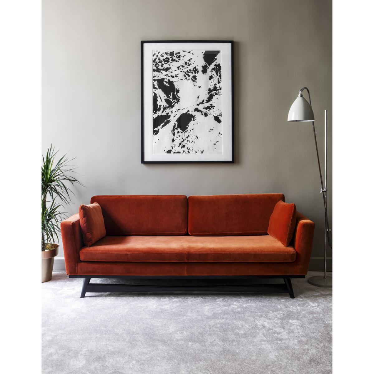 Straight sofa - / L 210 cm - Fabric by RED Edition Grey/Natural wood – image 4