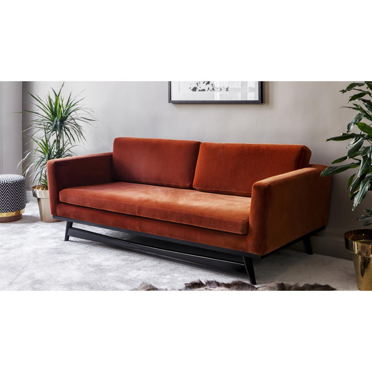 Straight sofa - / L 210 cm - Fabric by RED Edition Grey/Natural wood – image 5