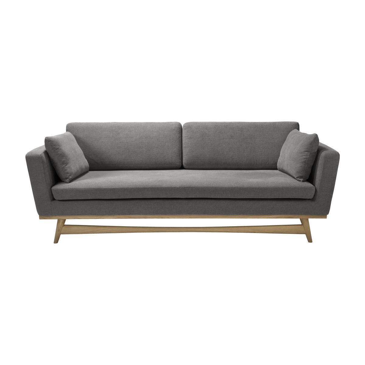 Straight sofa - / L 210 cm - Fabric by RED Edition Grey/Natural wood – image 1