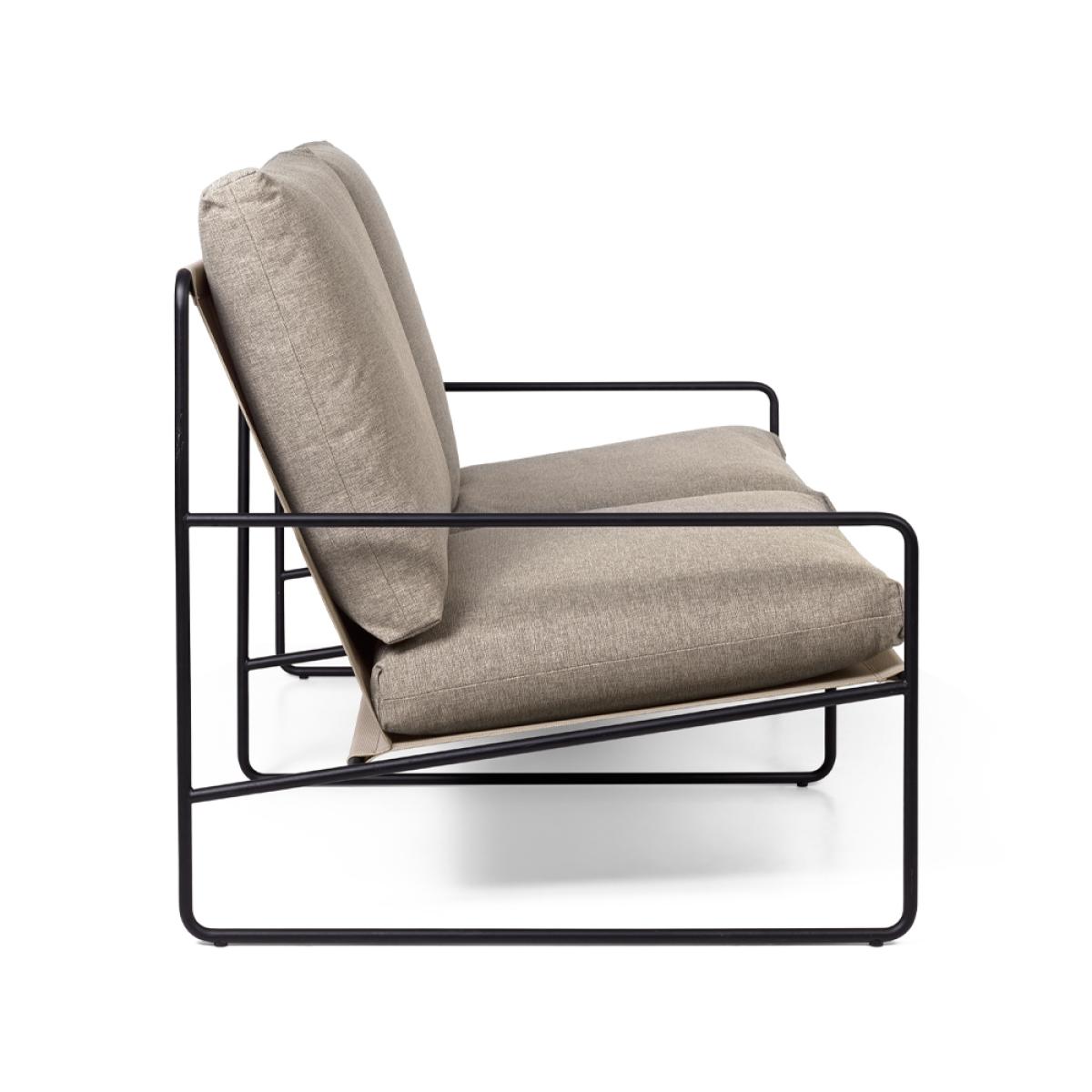 ferm LIVING Desert 2-seat sofa Fabric dark sand. black stand – image 2