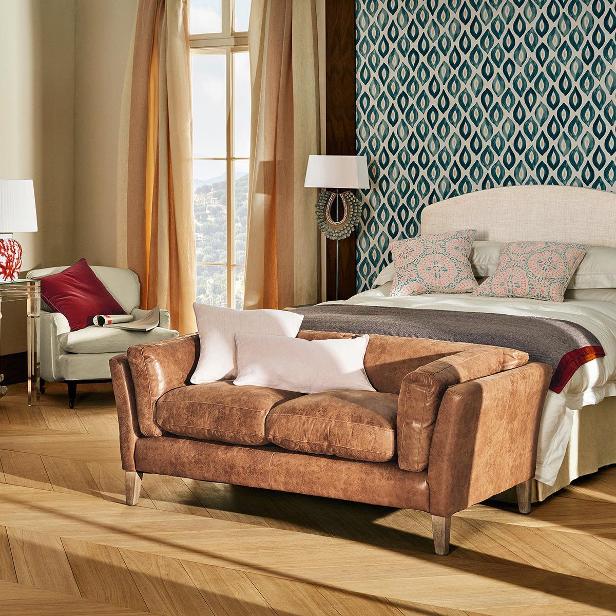 OKA, Marwick 2-Seater Sofa - Aged Tobacco, Sofas, Leather, Plain – image 2