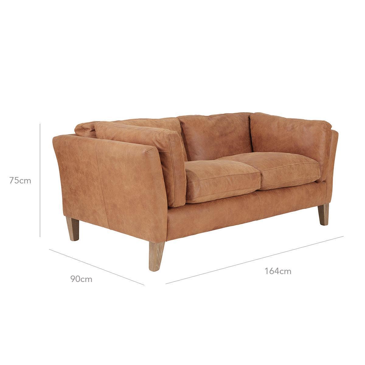 OKA, Marwick 2-Seater Sofa - Aged Tobacco, Sofas, Leather, Plain – image 6