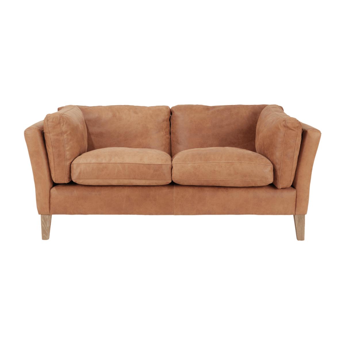 OKA, Marwick 2-Seater Sofa - Aged Tobacco, Sofas, Leather, Plain – image 1