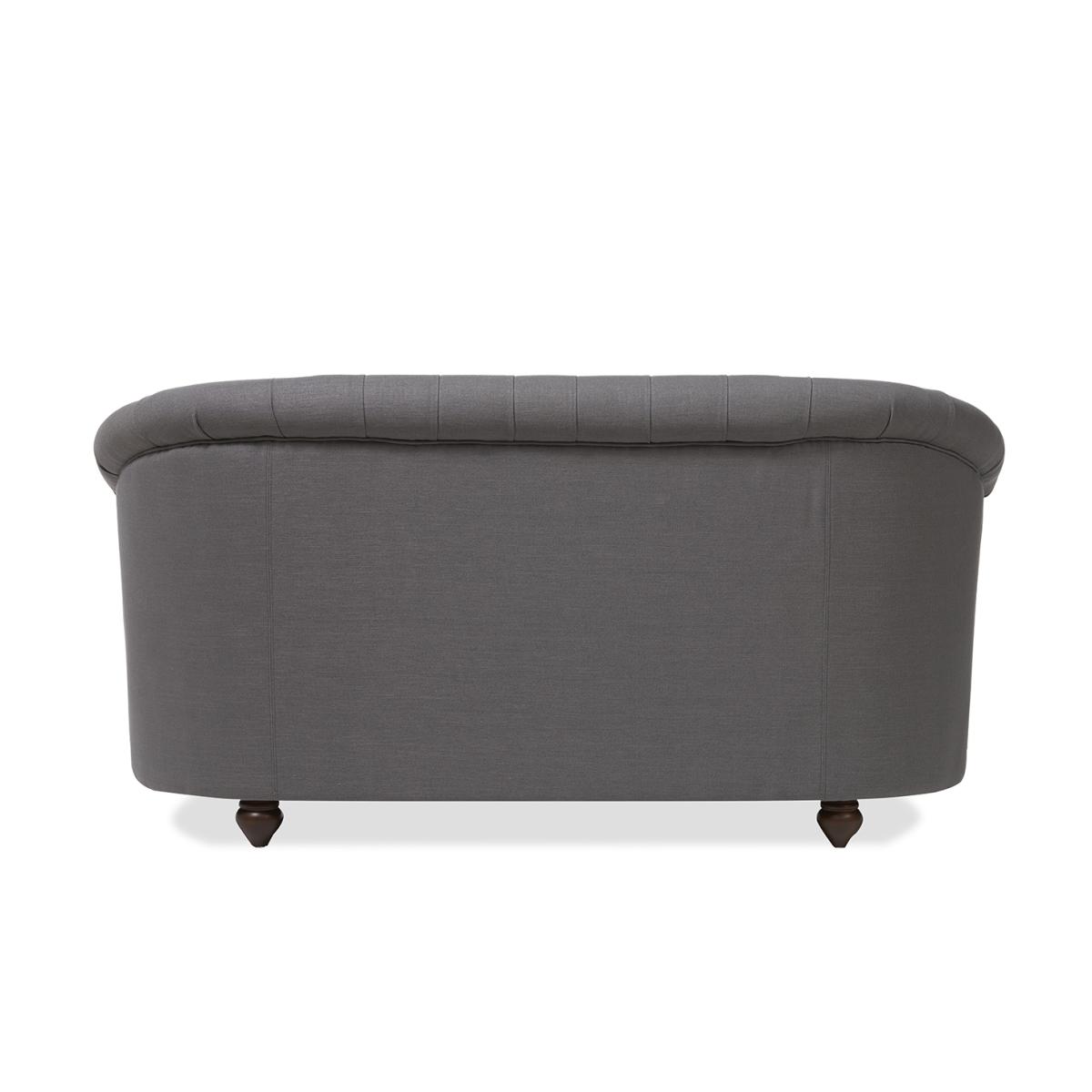 Chloe Chesterfield Grey Linen Fabric Two-Seater Sofa – image 4