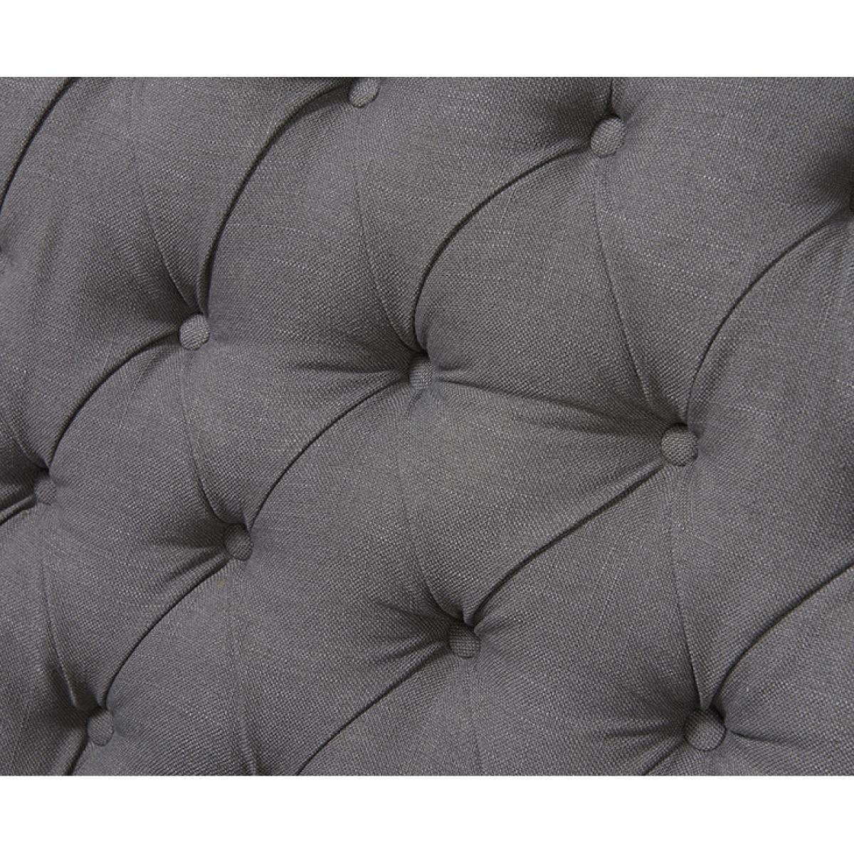 Chloe Chesterfield Grey Linen Fabric Two-Seater Sofa – image 5