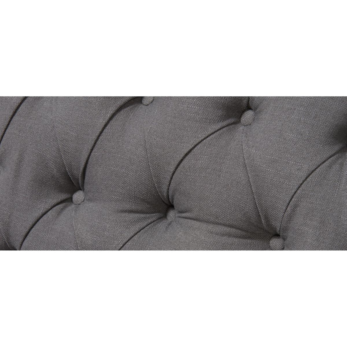 Chloe Chesterfield Grey Linen Fabric Two-Seater Sofa – image 10