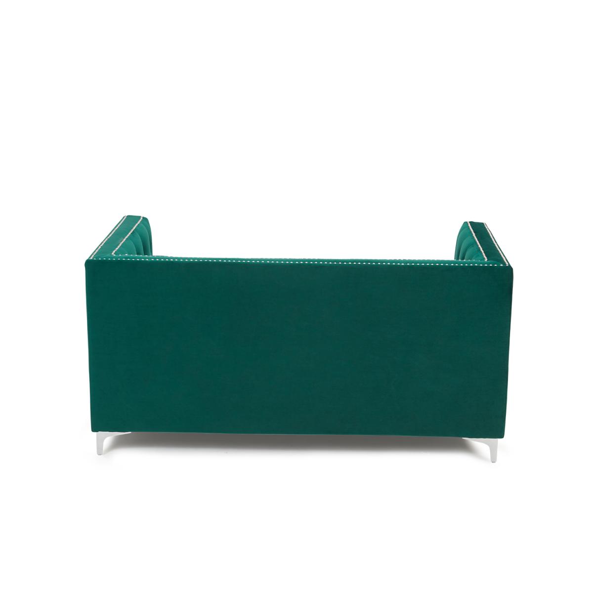 New York Green Velvet 2 Seater Sofa – image 4