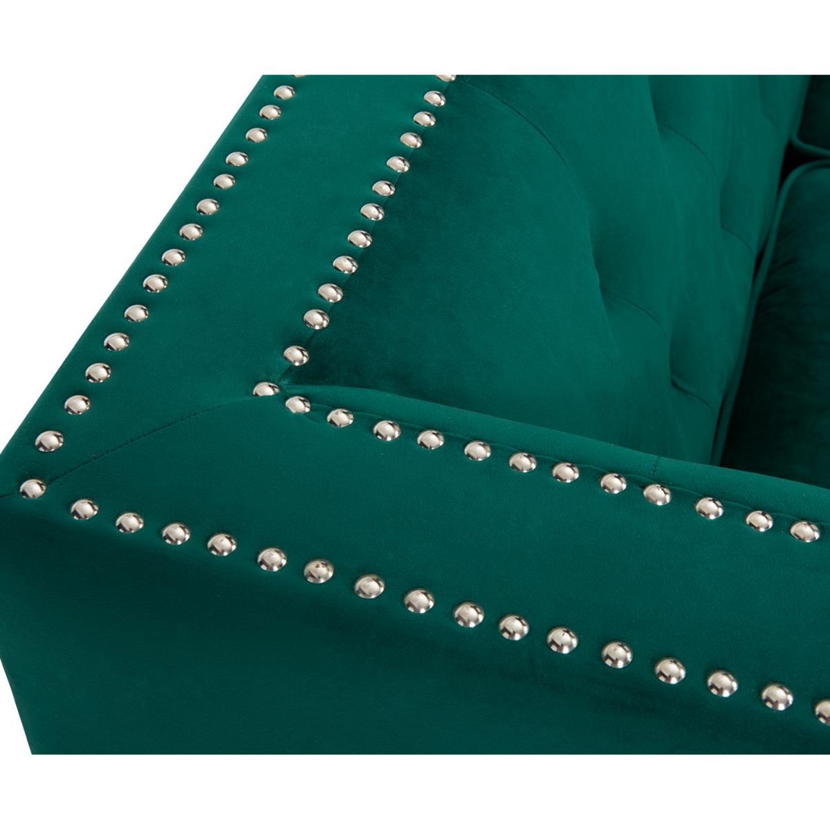New York Green Velvet 2 Seater Sofa – image 7