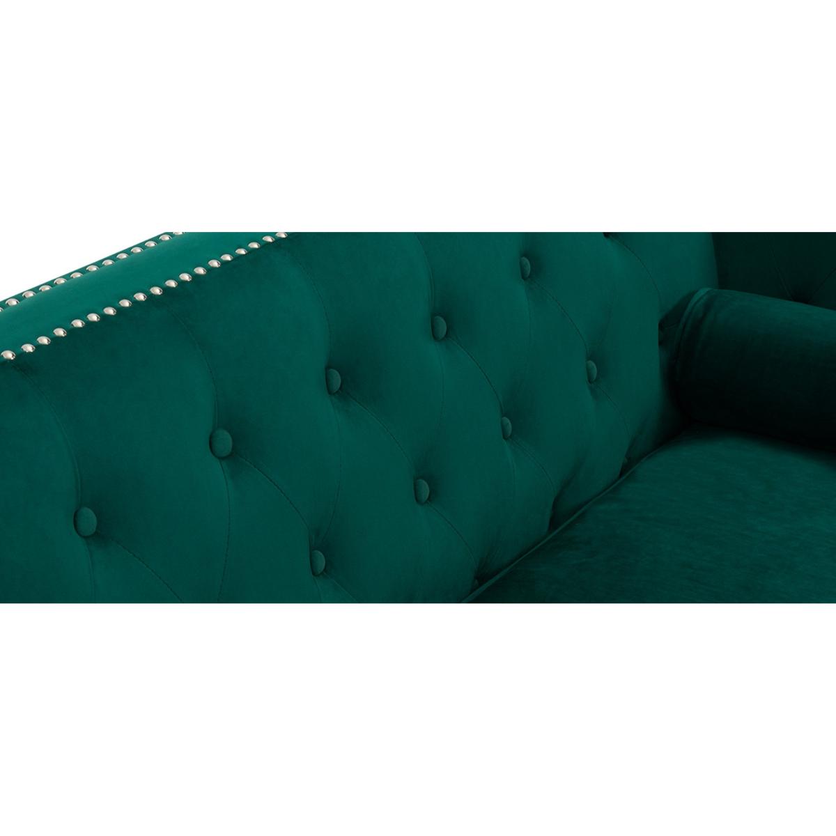 New York Green Velvet 2 Seater Sofa – image 8
