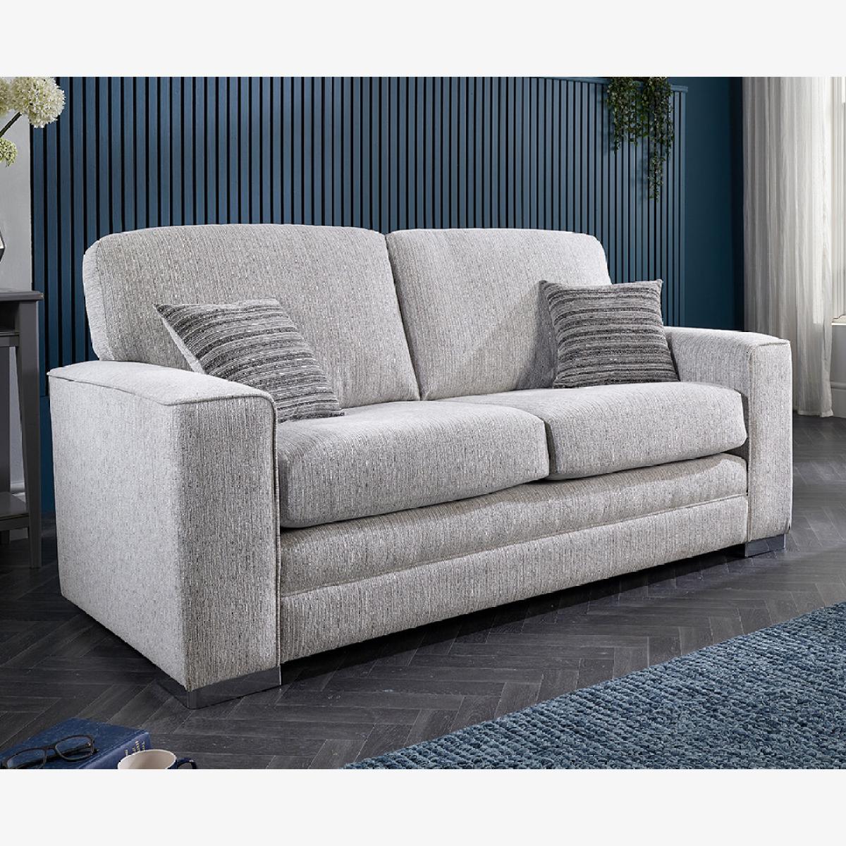 Madden Light Grey Fabric Two Seater Sofa