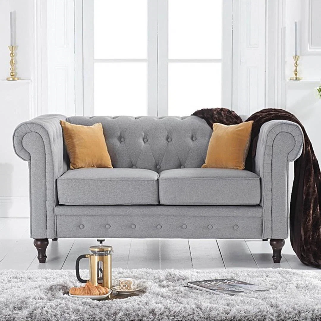 Calama Grey Linen 2 Seater Sofa – image 1