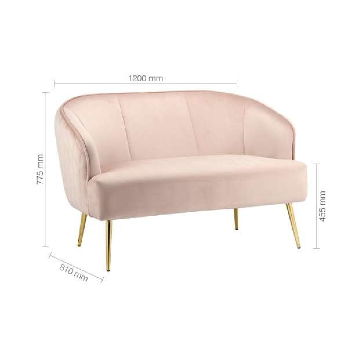 Bello 2 Seater Sofa in Blush Pink – image 13