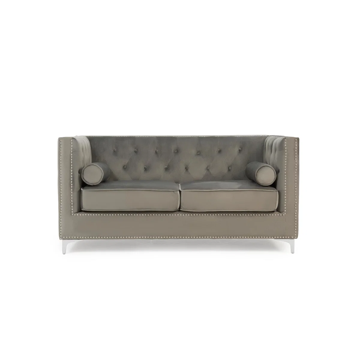 Amelie Grey Velvet 2 Seater Sofa – image 3