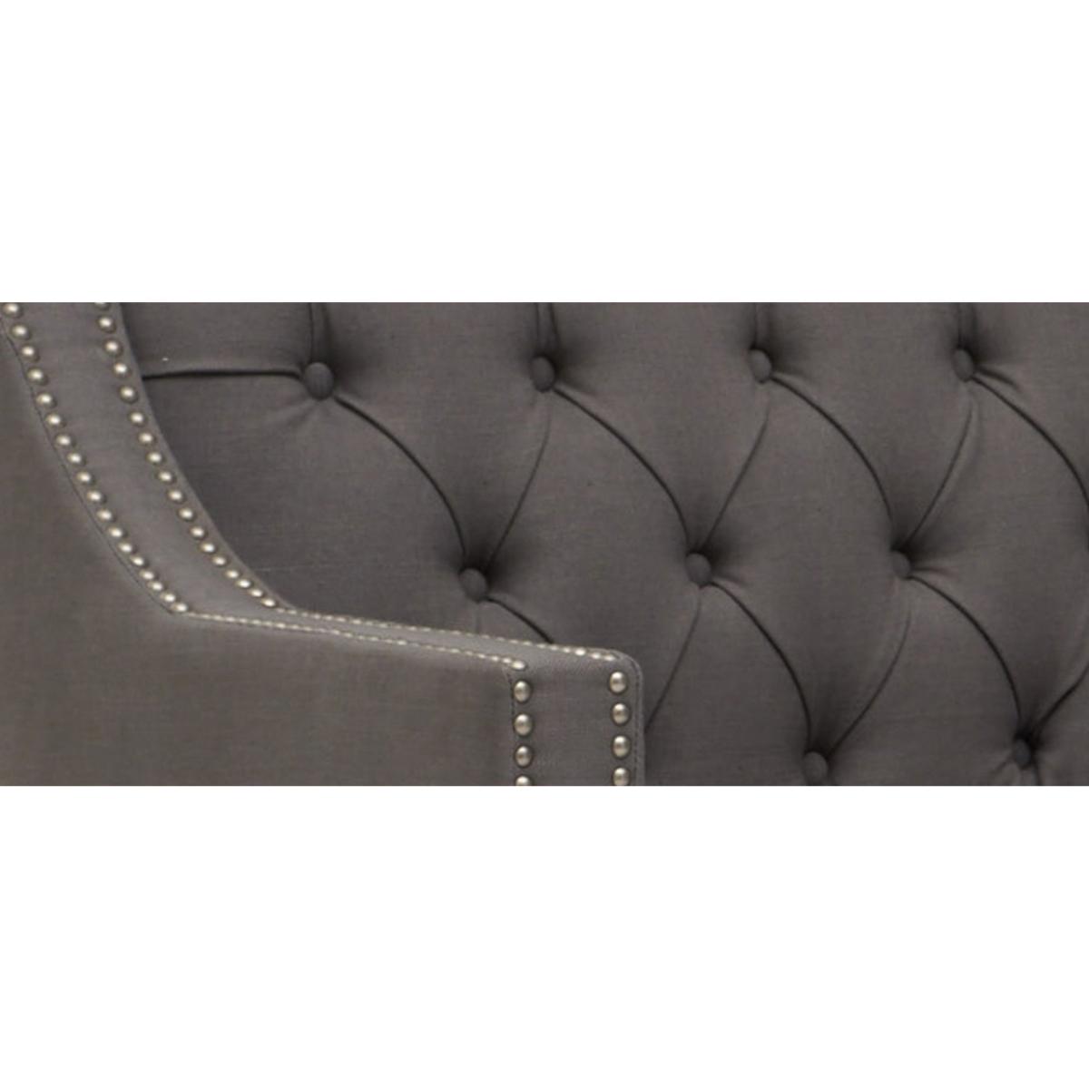 Chatsworth Chesterfield Grey Linen Fabric 2 Seater Sofa – image 6