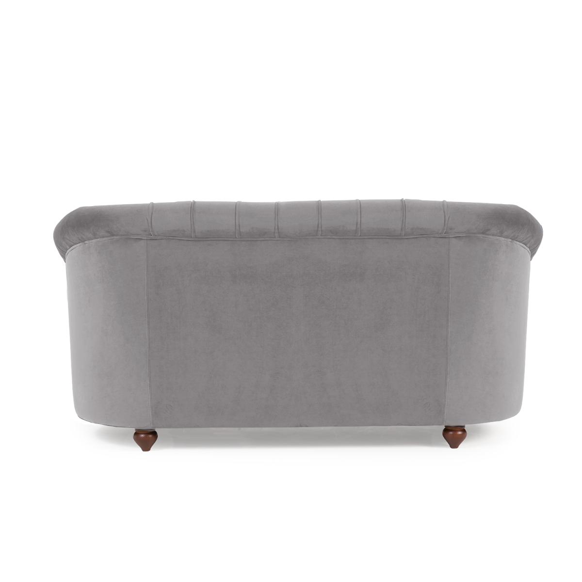 Apsley Chesterfield Grey Velvet 2 Seater Sofa – image 6