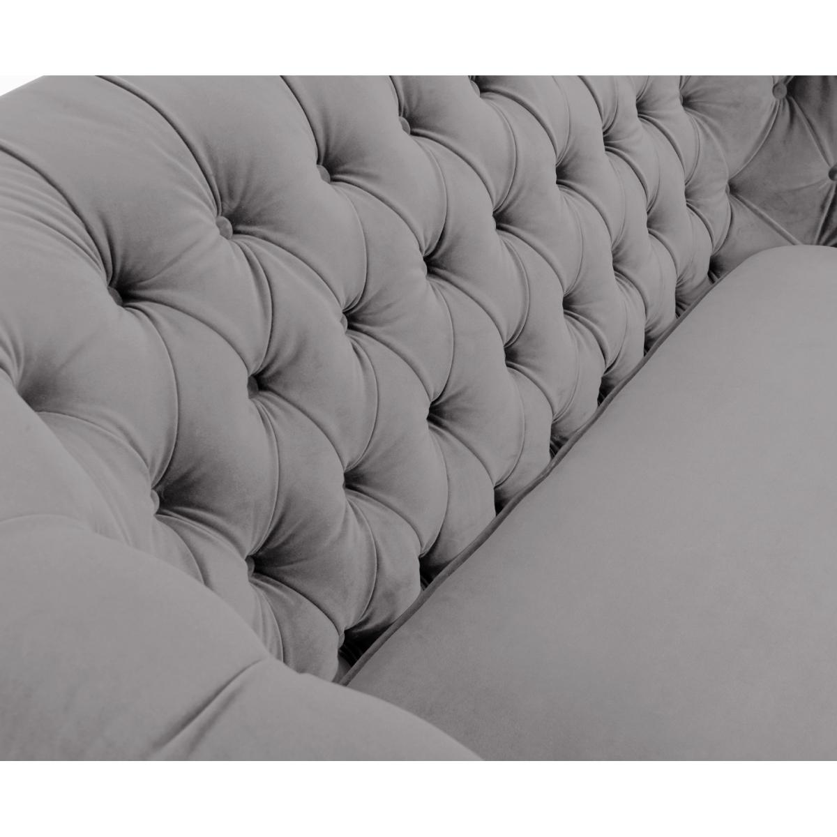 Apsley Chesterfield Grey Velvet 2 Seater Sofa – image 7