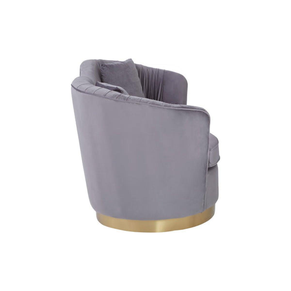 Olivia's Fleur 2 Seater Sofa Gold Metal Base Velvet Grey – image 3
