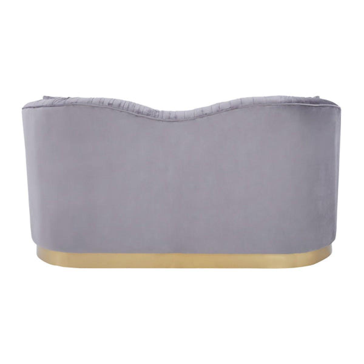 Olivia's Fleur 2 Seater Sofa Gold Metal Base Velvet Grey – image 4