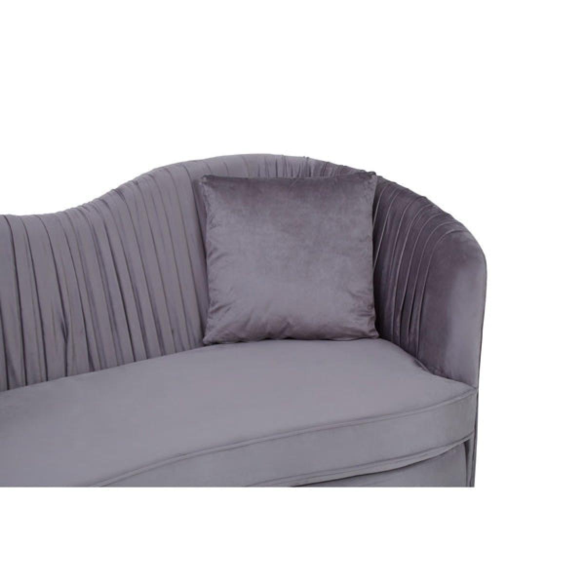 Olivia's Fleur 2 Seater Sofa Gold Metal Base Velvet Grey – image 6