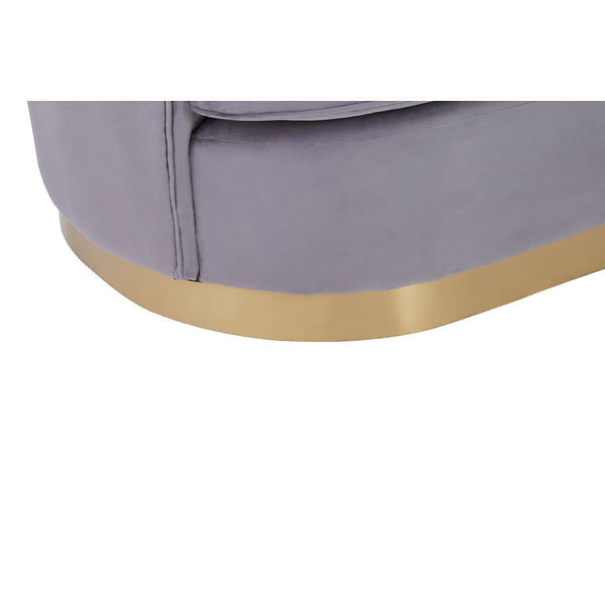 Olivia's Fleur 2 Seater Sofa Gold Metal Base Velvet Grey – image 8
