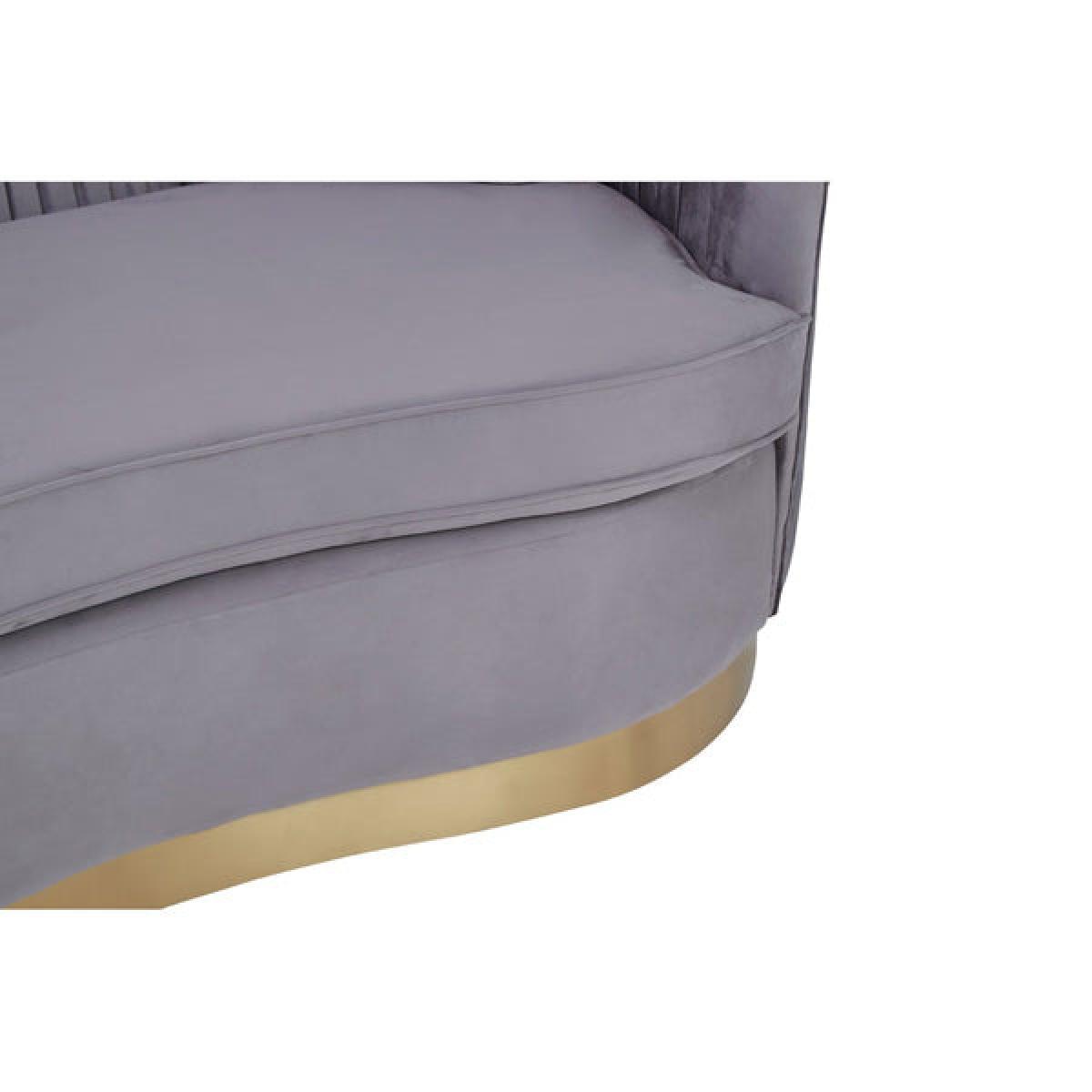 Olivia's Fleur 2 Seater Sofa Gold Metal Base Velvet Grey – image 9
