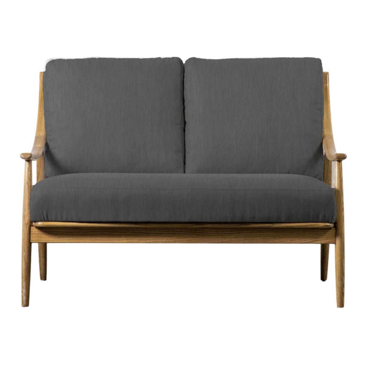 Gallery Interiors Brody 2 Seater Sofa Dark Grey Linen – image 2