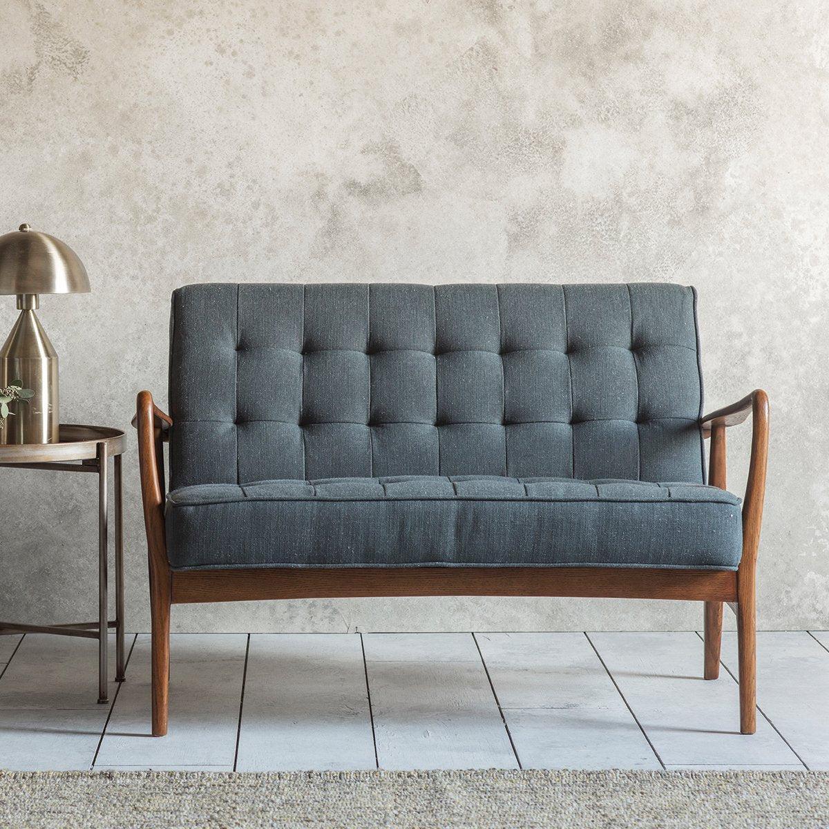 Gallery Direct Humber 2 Seater Sofa in Dark Grey Linen