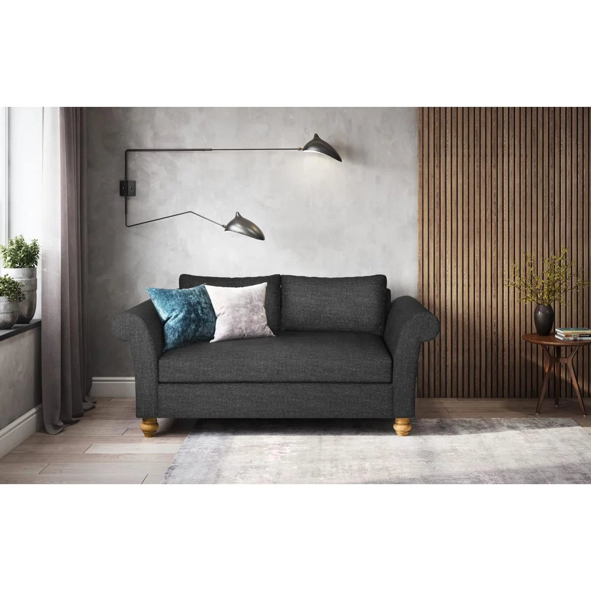 Victoria - 2 Seater Sofa - Textured Dark Grey – image 1