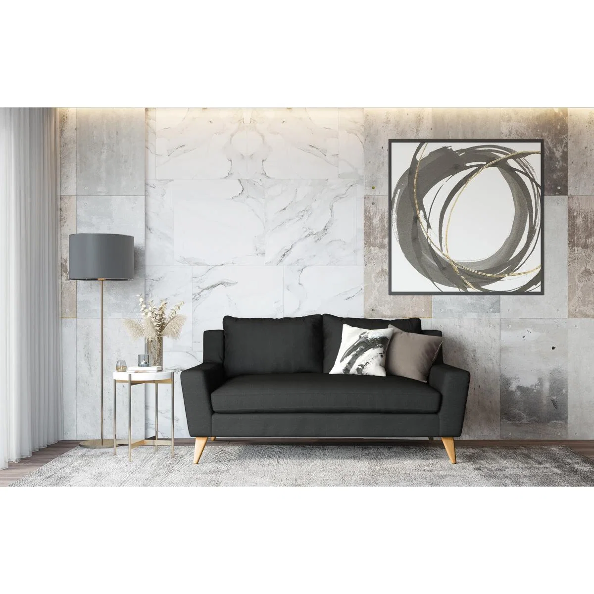 George – 2 Seater Sofa - Knitted Black – image 1