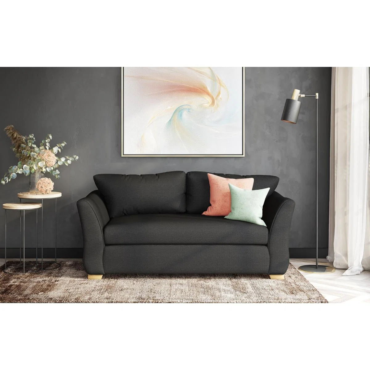 Sofia - 2 Seater Sofa - Knitted Black – image 1