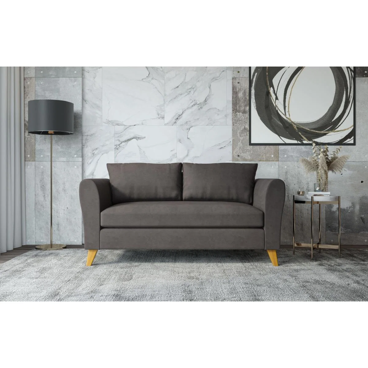 Jessica - 2 Seater - Dark Grey Velvet – image 1