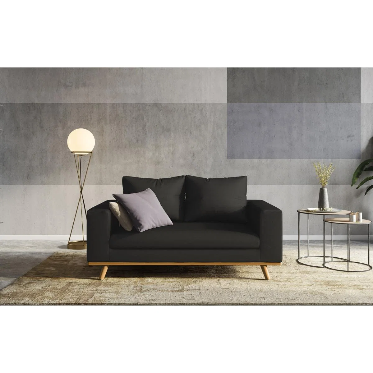 Olivia – 2 Seater Sofa - Knitted Black – image 1
