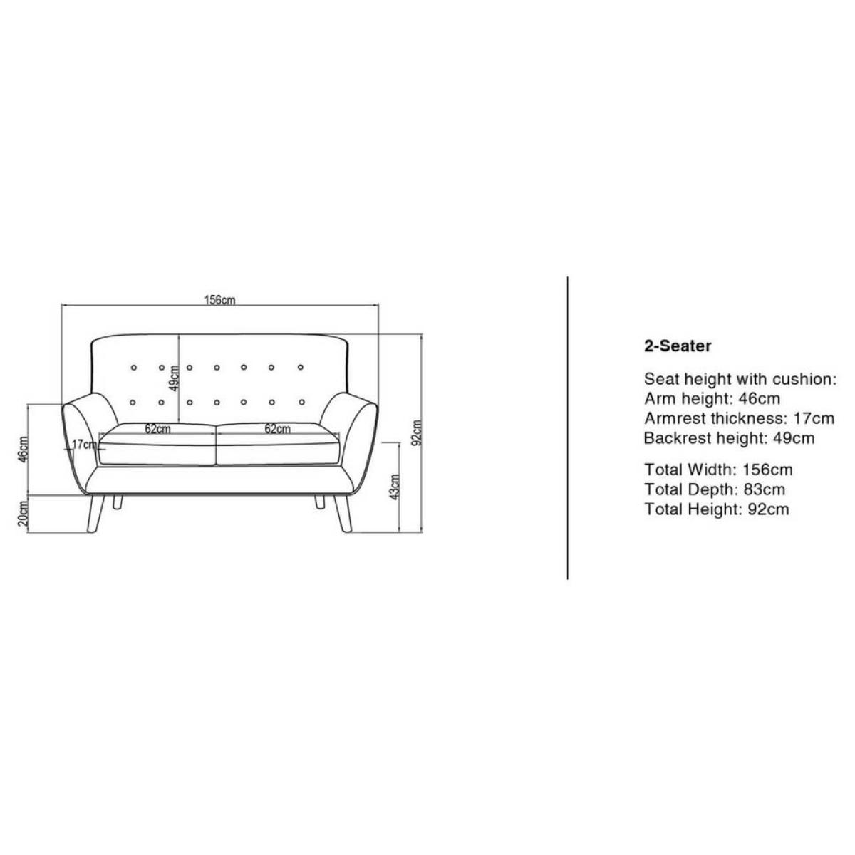 Richard - 2 Seater Sofa - Stone Grey – image 3