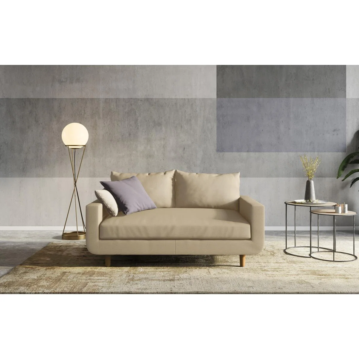Portland - 2 Seater Sofa - Knitted Beige – image 1