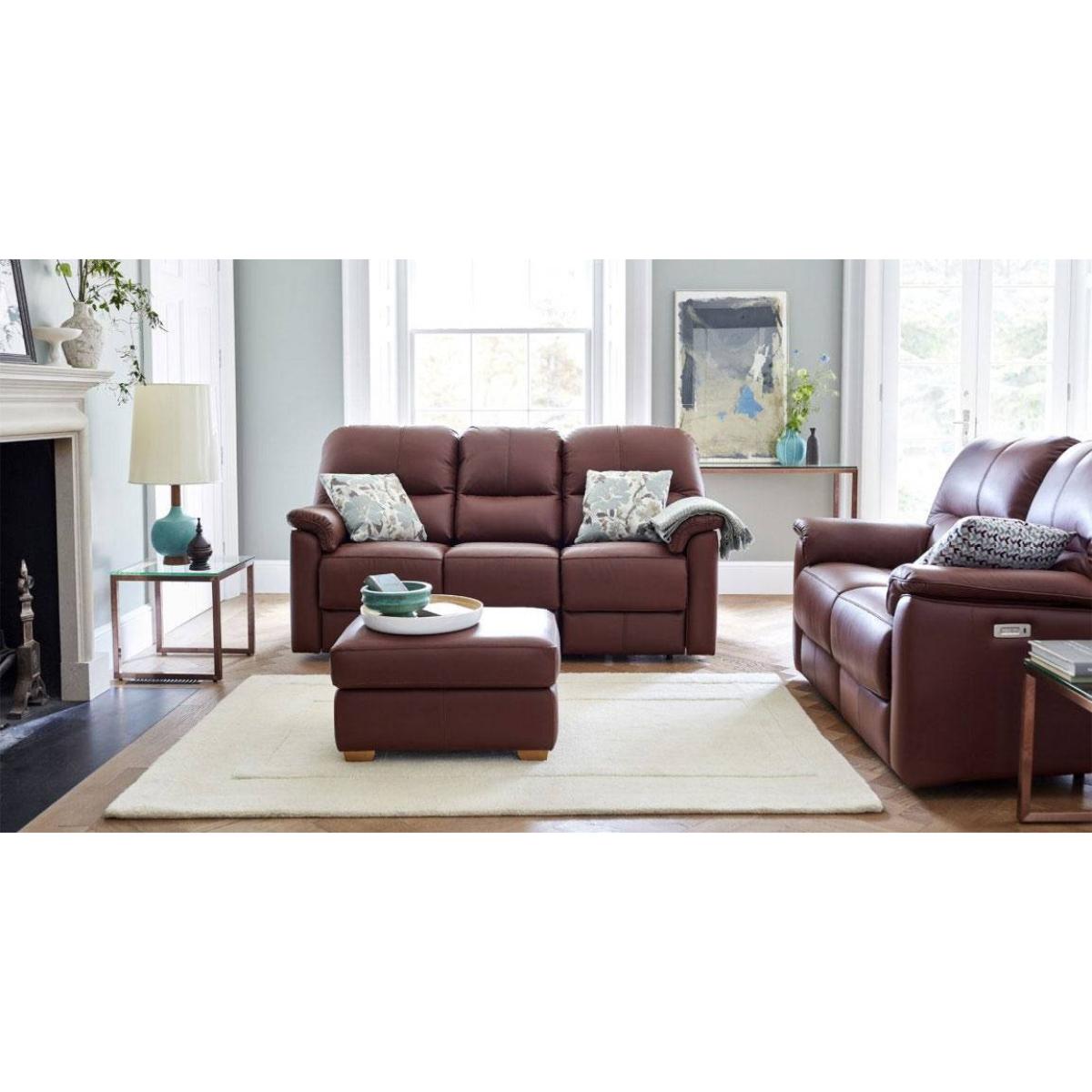 G Plan Chadwick Leather 2 Seater Double Manual Recliner – image 3