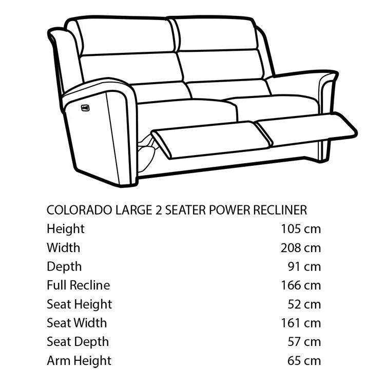 Parker Knoll Colorado Double Power Recliner Large 2 Seater Fabric Sofa – image 2