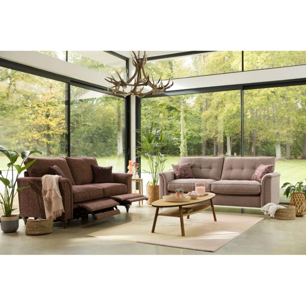 Parker Knoll Rowan Button Back Large 2 Seater Sofa With Power Footrest - Fabric Grade A, Cotton – image 3
