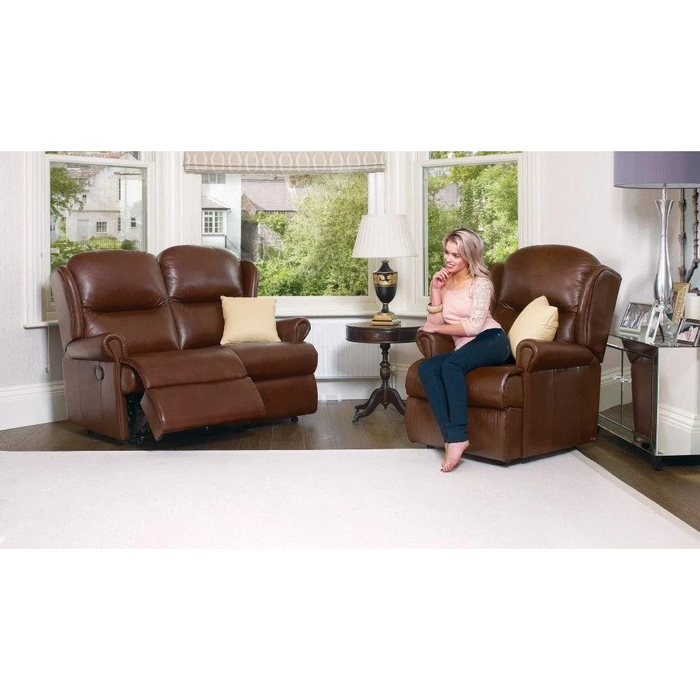 Sherborne Malvern Standard 2 Seater Leather Reachargeable Power Recliner Sofa – image 3