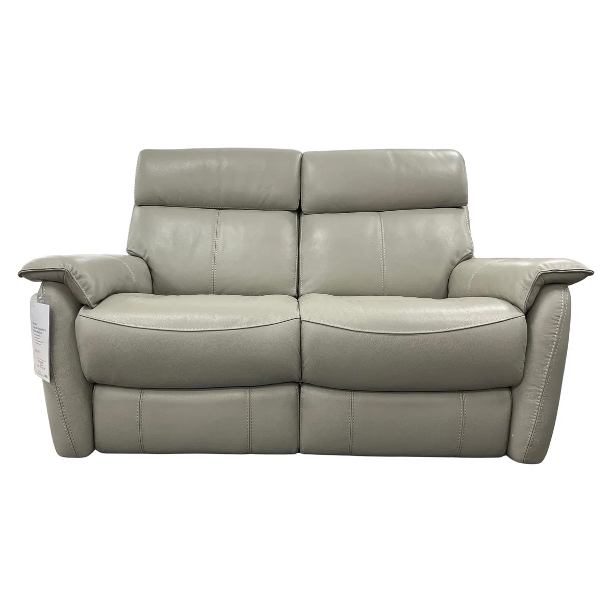 Downtown Albury 2 Seater Sofa With 2 Power Recliners in Feather Grey, Leather – image 2