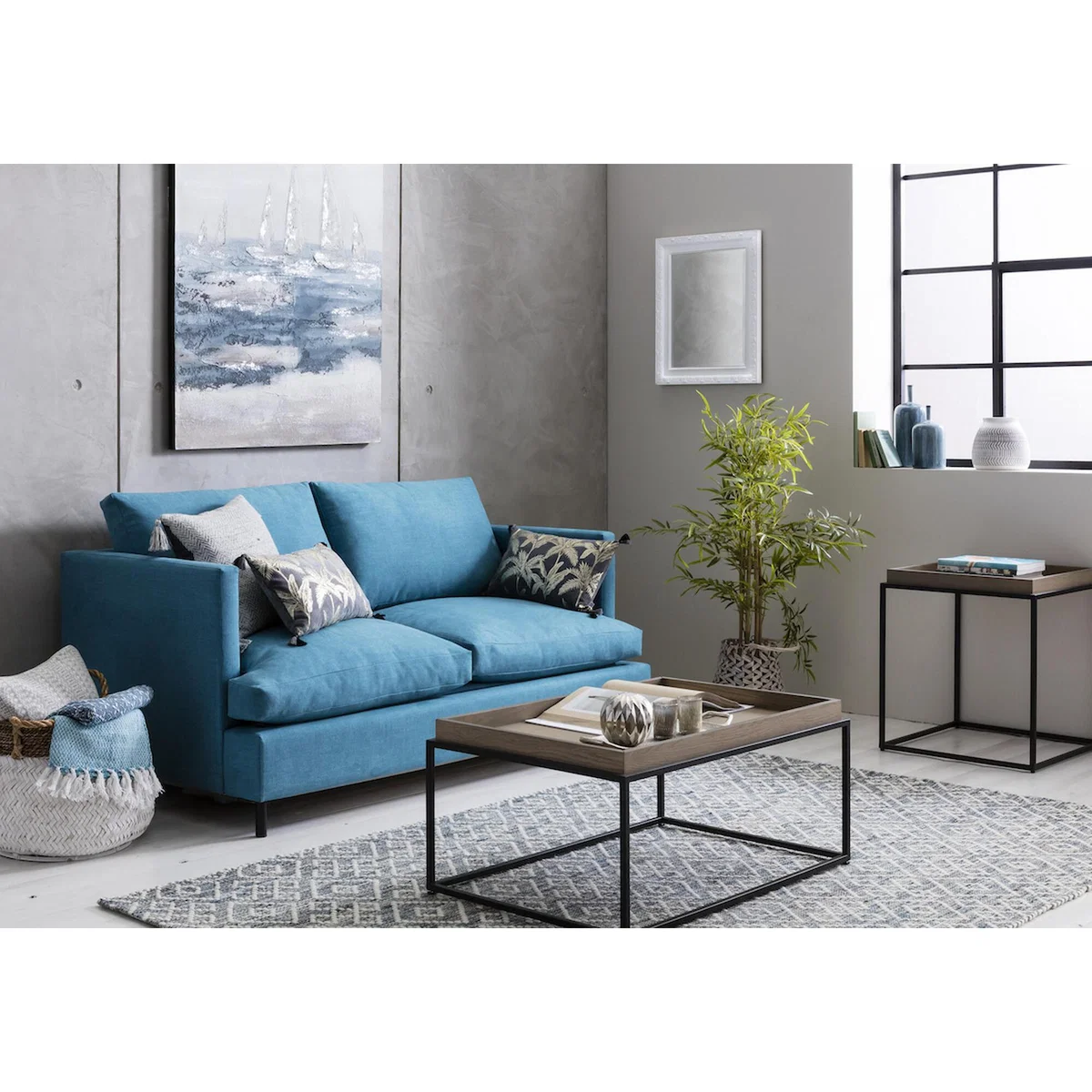 Justin Two-Seater Sofa in Proper Grey – image 2