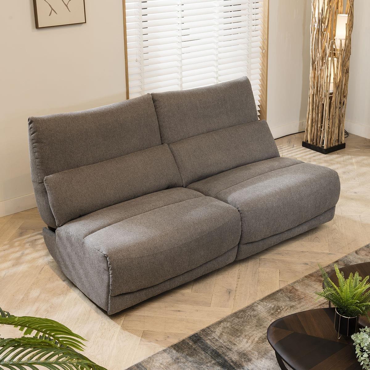 Quatropi Small 2 Seater Modern Sofa Couch Set Grey Fabric S2 – image 3