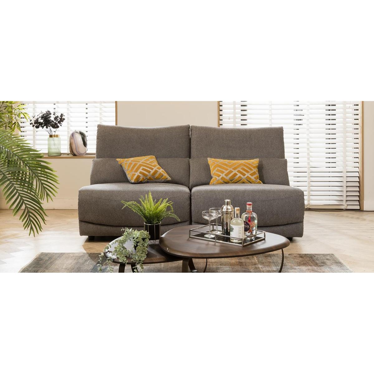 Quatropi Small 2 Seater Modern Sofa Couch Set Grey Fabric S2 – image 5