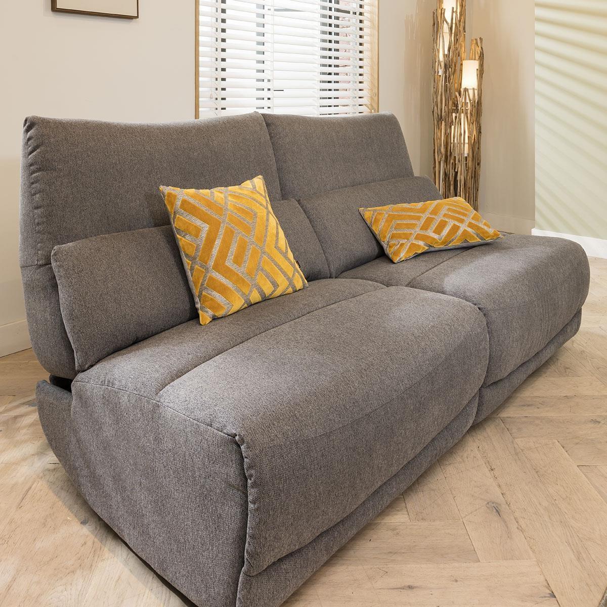 Quatropi Small 2 Seater Modern Sofa Couch Set Grey Fabric S2 – image 1