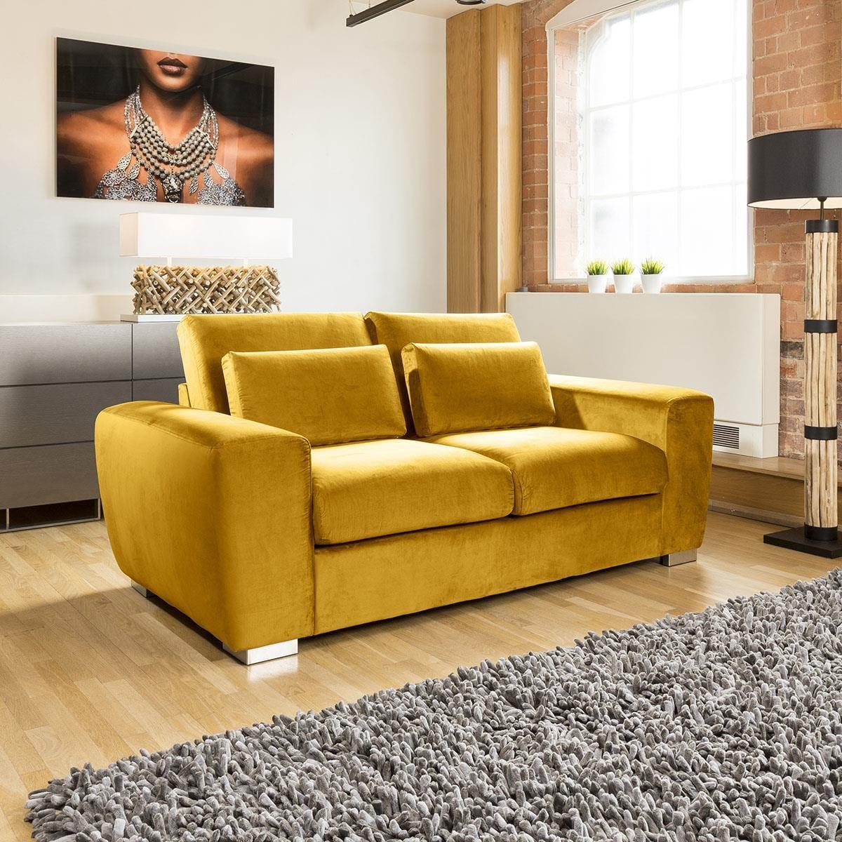 Quatropi Ohio Premium Large 2 Seater Sofa / Settee Velvet Fabric 2S – image 1