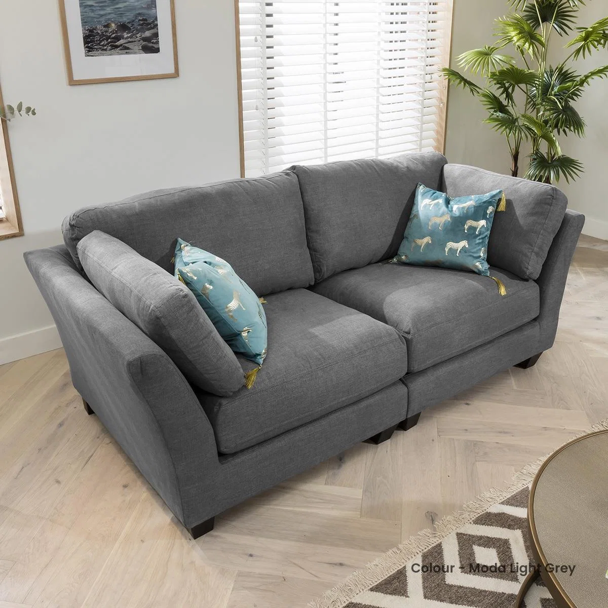 Modern Modular Sectional 2 Seater Sofa 214cm Premium Custom Fabric – image 9