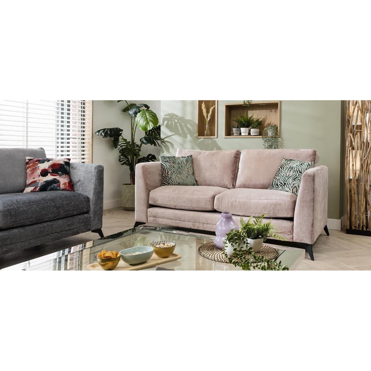 Quatropi Modern 2 Seat Sofa - Premium Fabric - Riviera Blush Pink - 185cm – image 3
