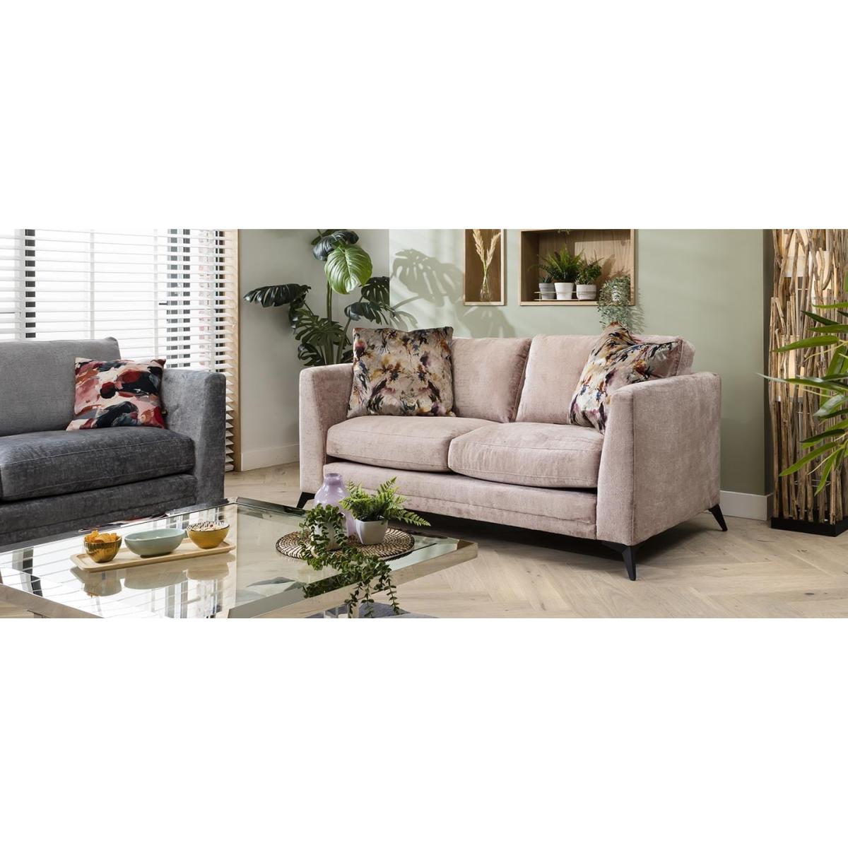 Quatropi Modern 2 Seat Sofa - Premium Fabric - Riviera Blush Pink - 185cm – image 6
