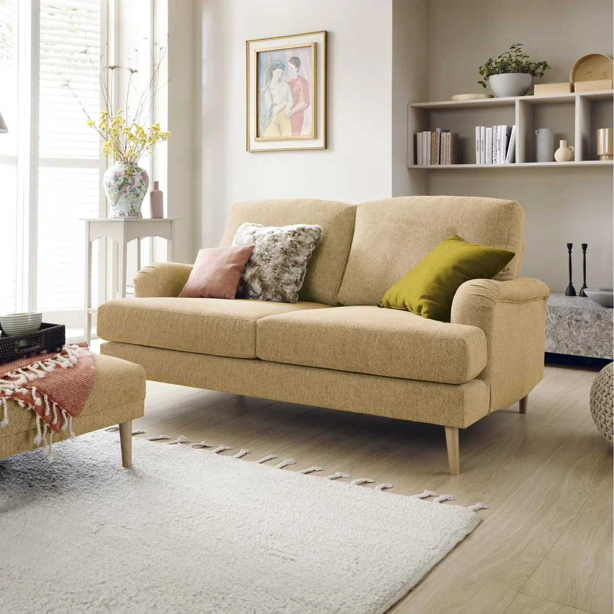 Harper 2 Seater in Smart Chenille - Peanut Brown